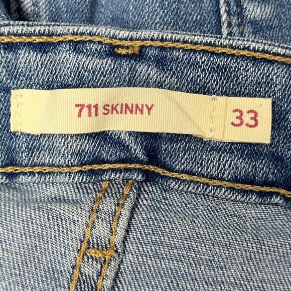 Levi's 711 Skinny Fringed Ankle Jeans Size 33 - Picture 3 of 6